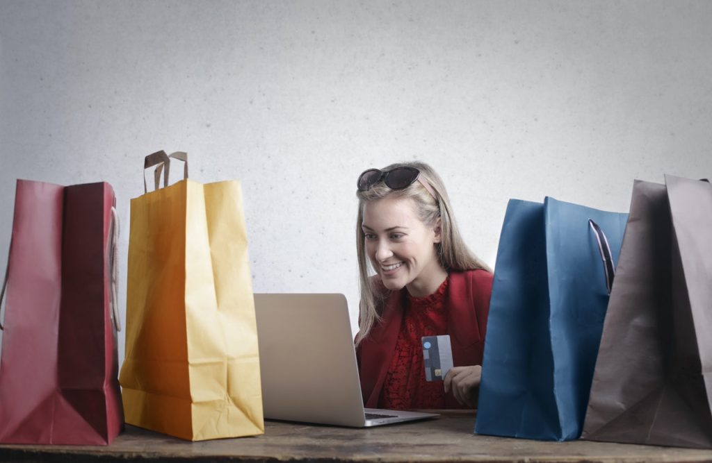 woman shopping online